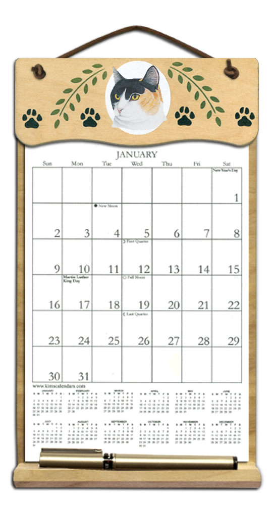 Calico cat small calendar 21 95 kims calendars made in the usa